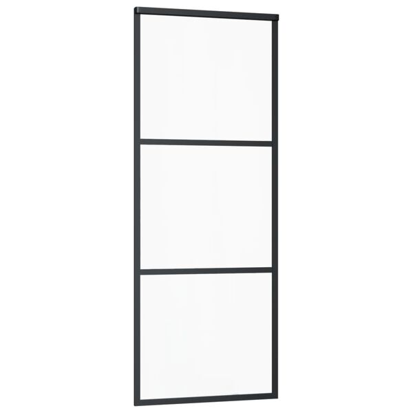 vidaXL Sliding Door with Hardware Set ESG Glass&Aluminium 29.9x80.7"(151008+145262)