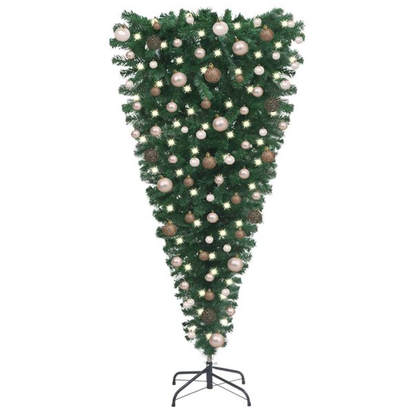vidaXL Christmas Tree Green, Rose Gold PVC, Steel, Plastic Large