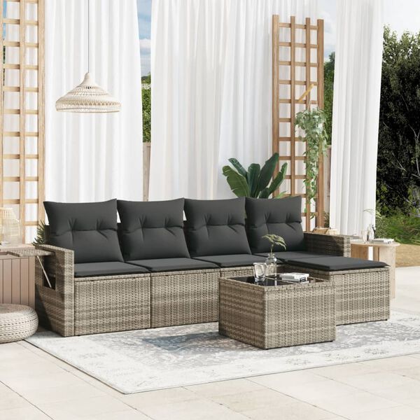 vidaXL Garden Sofa Set Light Grey