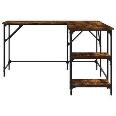 vidaXL Desk Smoked Oak 54.7"x54.7"x29.5" Engineered Wood