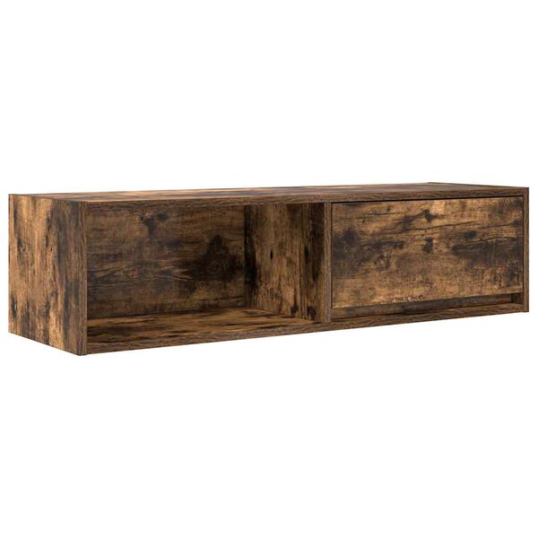 vidaXL TV Cabinet Smoked oak Engineered wood 39.4 inches wide TV Cabinet
