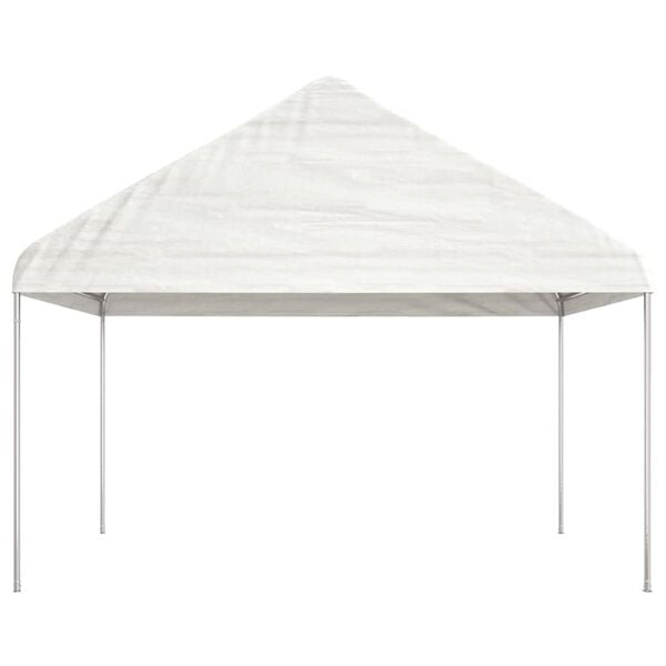 vidaXL Gazebo With Roof White Polyethylene, galvanized steel Large