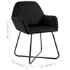 vidaXL Dining Chair Set of 6 Black Velvet and powder-coated steel
