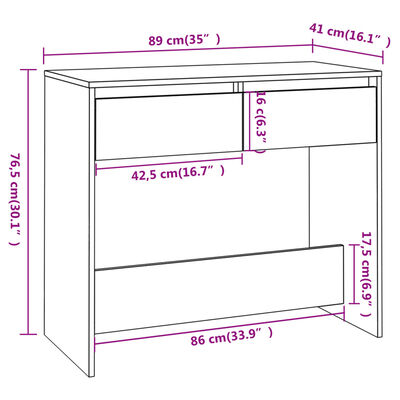 vidaXL Console Table High Gloss White 35"x16.1"x30.1" Engineered Wood