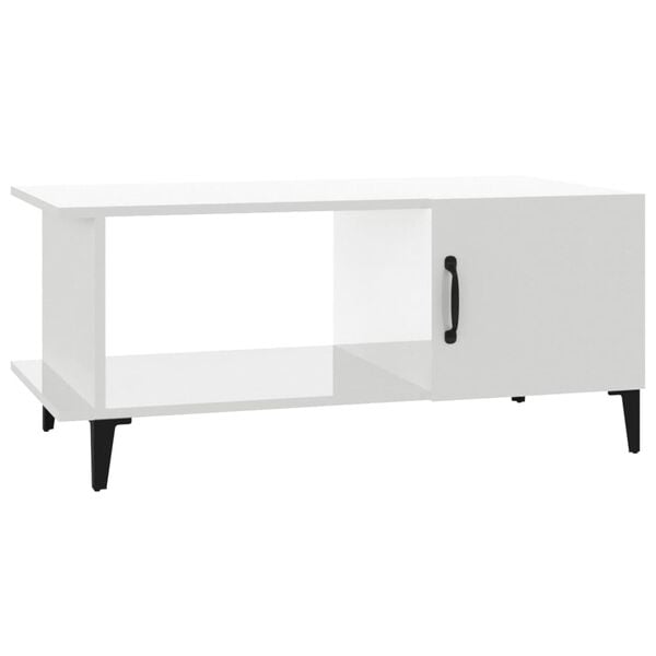 vidaXL Coffee Table High gloss white Engineered wood 35.4 x 19.7 x 15.7 in