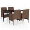 vidaXL Garden Dining Set Brown and Black