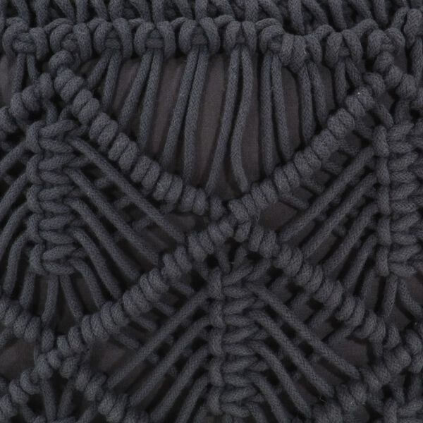 vidaXL Pouffe Anthracite 80% Cotton, 20% Polyester 17.7 in diameter