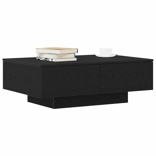 vidaXL Coffee Table Black Oak 35.43 x 23.62 x 12.20 in Engineered Wood