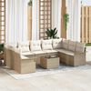 vidaXL Garden Sofa Set with Cushion 10 pcs Beige Poly Rattan