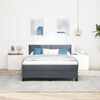 vidaXL LED Box Spring Bed Dark Grey 55.12 x 74.80 in Velvet