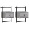 vidaXL Nightstand Set of 2 Grey Sonoma Engineered Wood Small