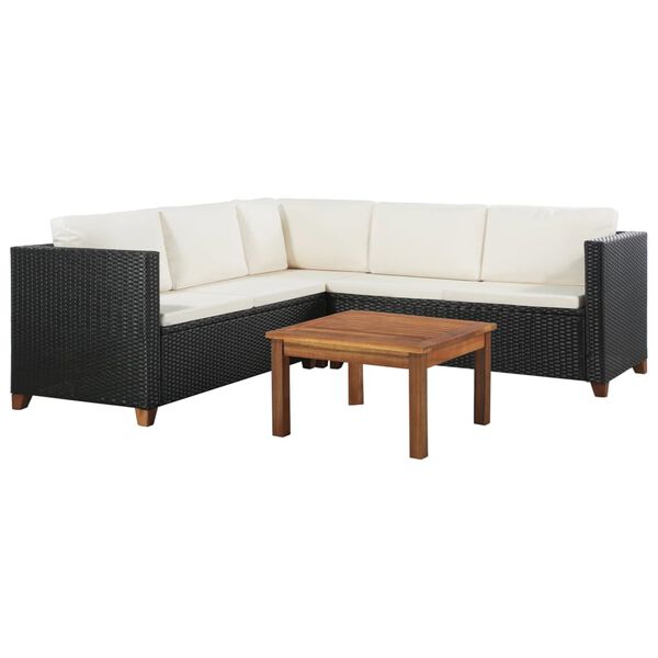 vidaXL Sofa Set Black and cream white