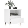 vidaXL Bedside Cabinet Set of 2 White Engineered wood, metal Standard