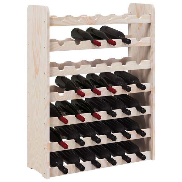 vidaXL Wine Rack 26.6x9.8x34.3" Solid Wood Pine