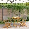 vidaXL Bistro Set Grey Solid acacia wood, PE rattan 2-seater Foldable