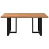 vidaXL Dining Table Light Brown Top, Black Legs