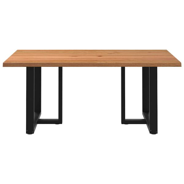 vidaXL Dining Table Light Brown Top, Black Legs