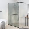 vidaXL Walk-in Shower Screen 55.1"x76.8" Dark Tempered Glass