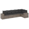 vidaXL Garden Sofa Set Grey PE rattan, powder-coated steel, 100% polyester