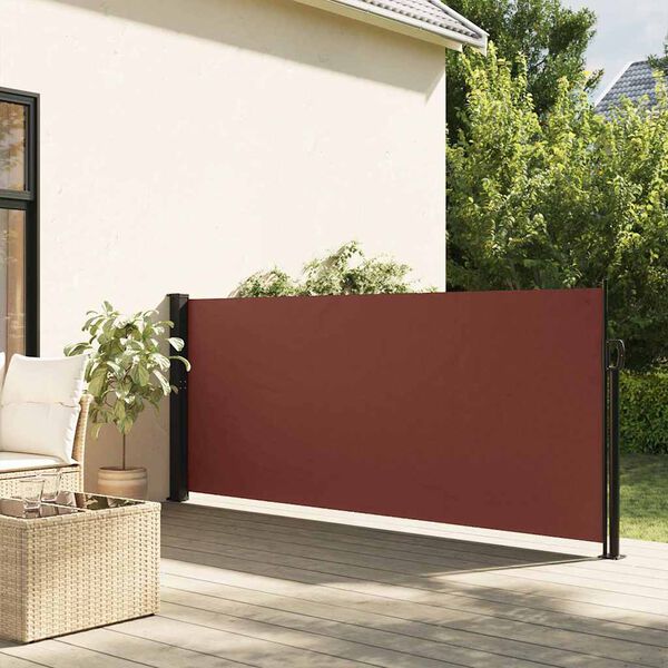 vidaXL Retractable Side Awning Brown