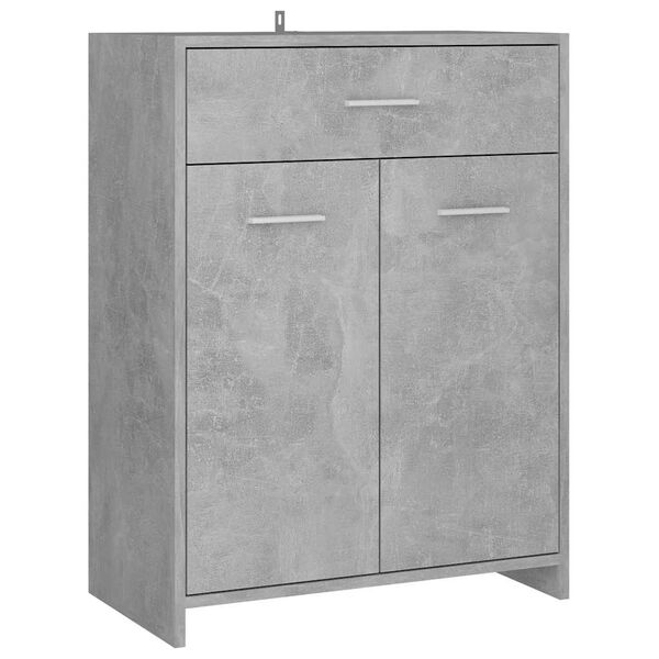 vidaXL Bathroom Cabinet Concrete Gray 23.6"x13"x31.5" Engineered Wood