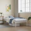 vidaXL Metal Bed Frame White Powder-Coated Steel
