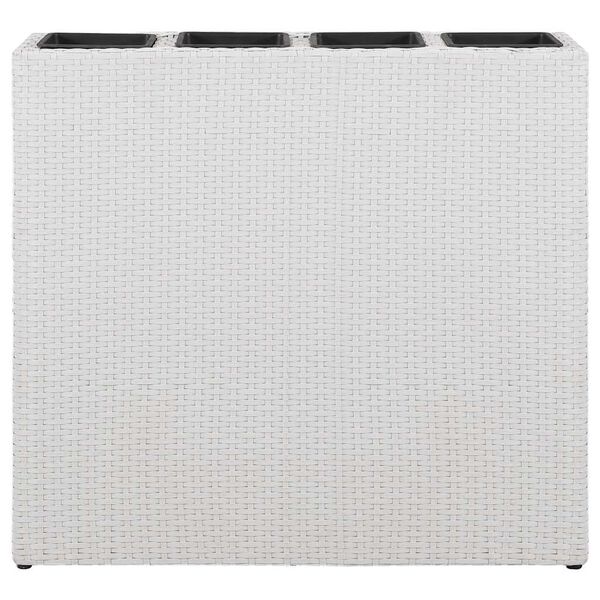 vidaXL Raised Bed White Poly rattan and plastic Large Planters
