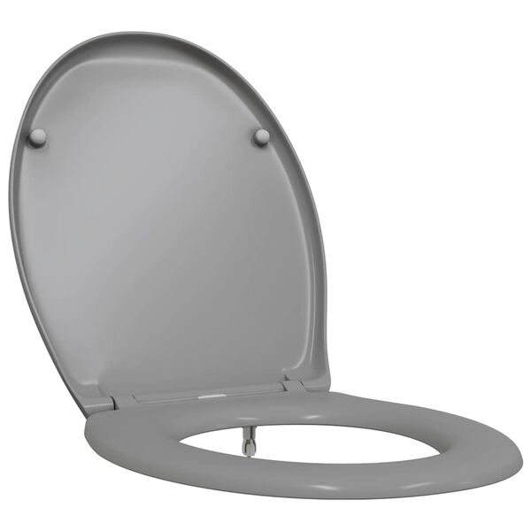vidaXL Toilet Seat Grey 17.64 x 14.69 x 1.65 in Duroplast