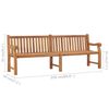 vidaXL Garden Bench Teak Solid Teak Wood Extra Large Rectangular
