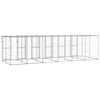 vidaXL Dog Kennel Silver Galvanized steel, PE 156.3 sq ft Durable