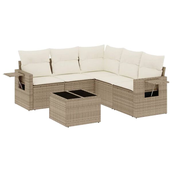 vidaXL Garden Sofa Set Beige, Cream white