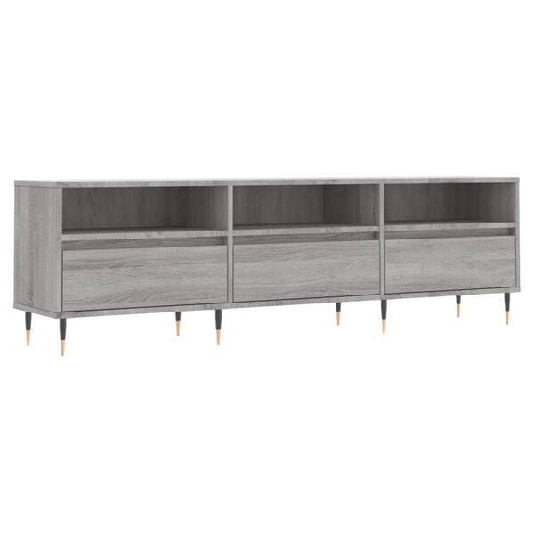 vidaXL TV Cabinet Grey Sonoma Engineered Wood, Iron Large TV Cabinet