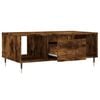vidaXL Coffee Table Smoked Oak Engineered Wood, Metal 35.4x19.7x14.4 in