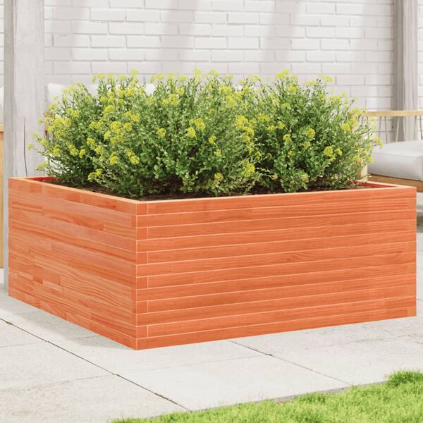 vidaXL Garden Planter Wax brown Solid Pine Wood Medium Decorative Inlays