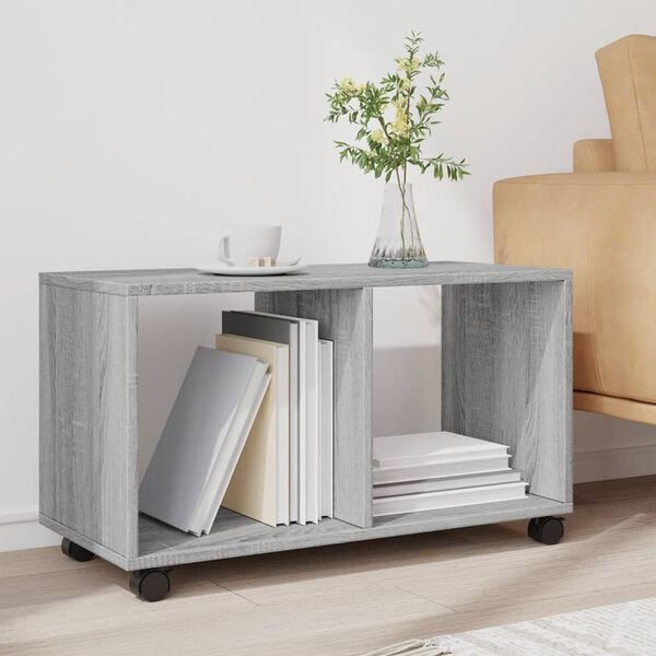 vidaXL Rolling cabinet Grey Sonoma Engineered wood Compact