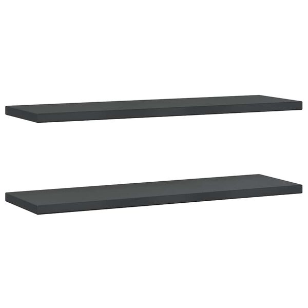 vidaXL Wall Shelf Black Stainless Steel 39.4 in x 11.8 in x 1.2 in