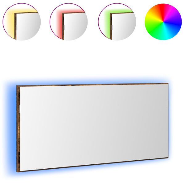 vidaXL Mirror Brown 31.50 x 14.57 in Glass and Engineered Wood