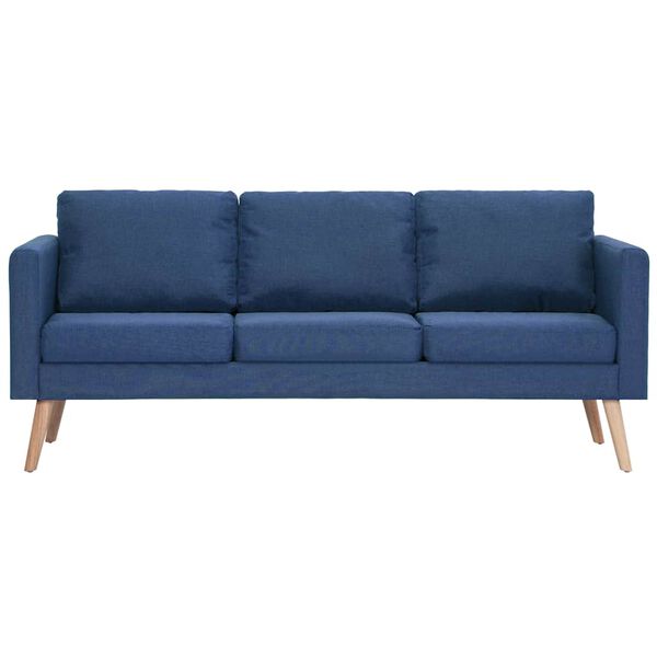 vidaXL Sofa Blue Wooden frame and polyester fabric Medium