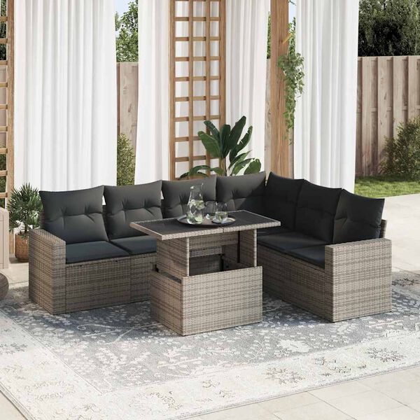 vidaXL Garden Sofa Set Grey, Dark grey