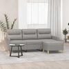 vidaXL 3-Seater Sofa with Footstool Light Gray 70.9" Fabric