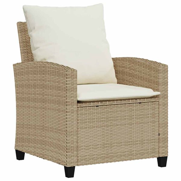 vidaXL Garden Sofa Set Beige PE Rattan, Powder-Coated Steel Standard