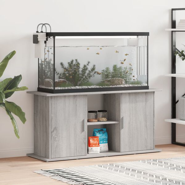 vidaXL Aquarium Stand Grey Sonoma Engineered Wood 47.6 x 16.1 x 22.8 in