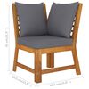 vidaXL Garden Lounge Set Dark Grey, Natural Wood