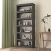 vidaXL Book Cabinet Grey Solid pine wood Medium Book Cabinet