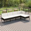 vidaXL Garden Lounge Set Black, Cream White