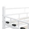 vidaXL Bed Frame White Metal, Plywood Full Durable Bed Frame