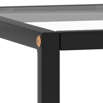 vidaXL Coffee Table Black with Tempered Glass 15.7"x15.7"x19.7"