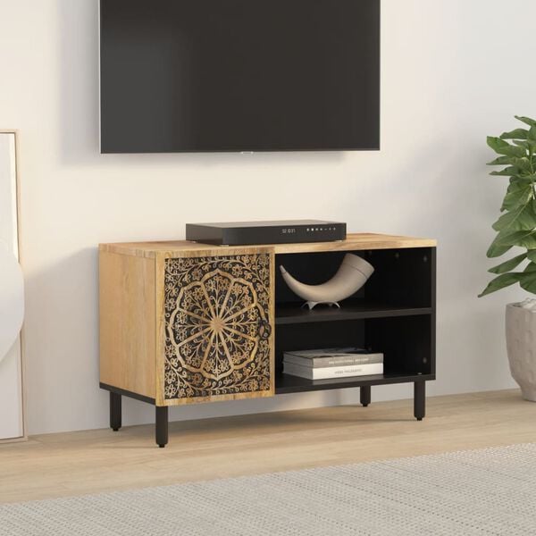 vidaXL TV Cabinet Brown Solid mango wood, iron TV Stand Rectangular