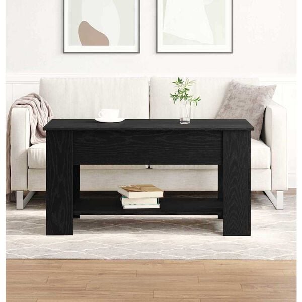 vidaXL Coffee Table Black oak 101 x 49 x 52 cm Engineered wood