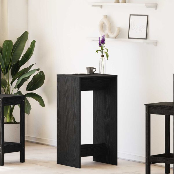 vidaXL Bar Table Black Oak 20.08 x 19.69 x 40.75 in Engineered Wood